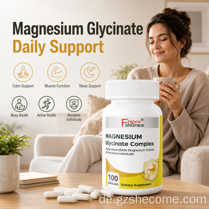 Shecome Magnesiumglycinat-Komplex-Kapseln zur Schlafunterstützung
